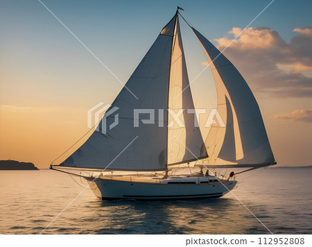 sailboat at sunset sailboat at sunset 112952808
