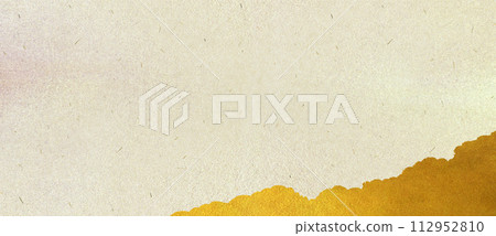 Gold jagged frame on traditional Japanese paper Gold jagged frame on traditional Japanese paper 112952810