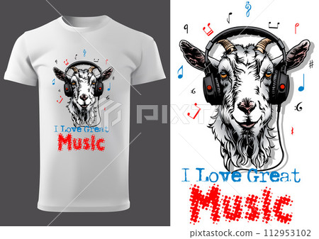 Goat with Headphones Love Great Music 112953102
