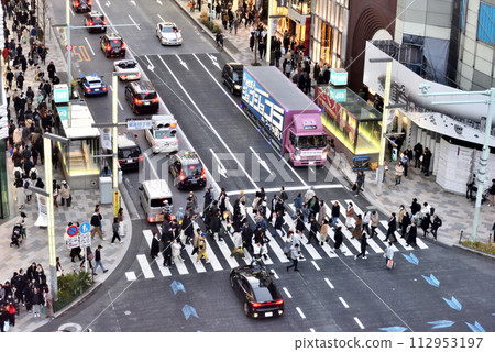 銀座四丁目十字路口俯視圖 銀座四丁目十字路口俯視圖 112953197