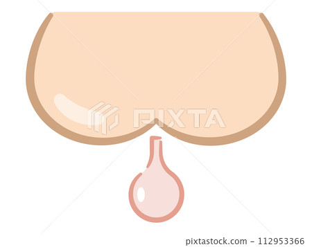 Illustration of buttocks and enema 112953366
