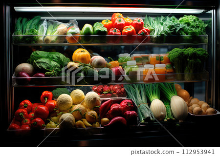 Assortment of fresh vegetables and fruits at market Assortment of fresh vegetables and fruits at market 112953941
