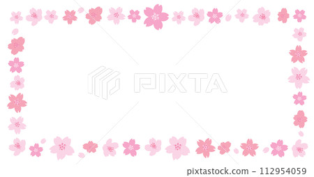 Simple frame of cherry blossoms 112954059