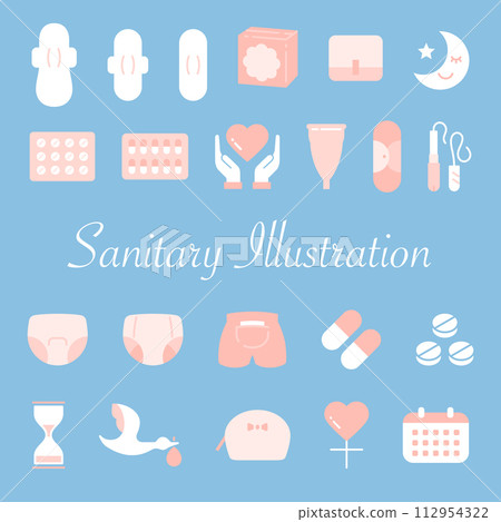 Illustration collection of simple sanitary images 112954322