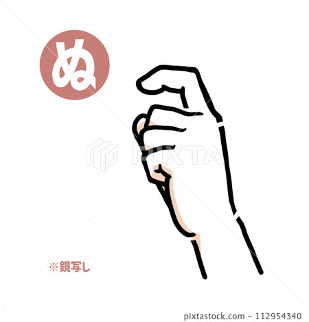 手語手指字元“nu”的鏡像副本 112954340
