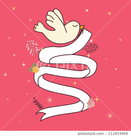 pigeon bird bring ribbon vector love peace symbol decoration 112954408
