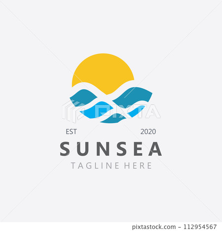 Sunsea wave Logo design creative premium sun beach logo icon vector template Sunsea wave Logo design creative premium sun beach logo icon vector template 112954567