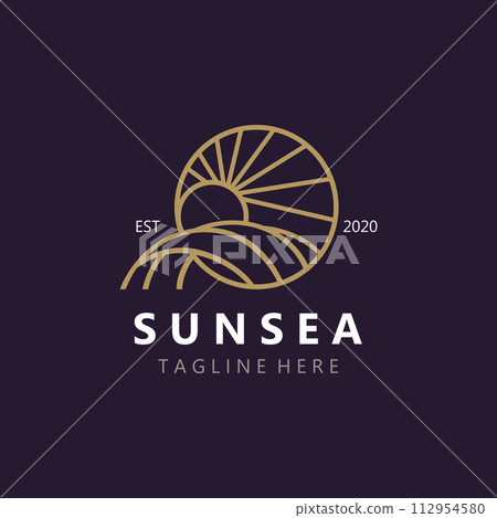 Sunsea Logo Template creative premium symbol minimalist. Vector Sunsea Logo Template creative premium symbol minimalist. Vector 112954580