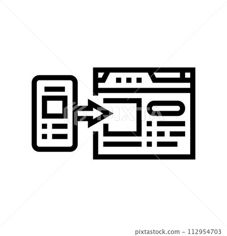 mobile first design seo line icon vector illustration 112954703