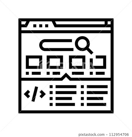 structured data markup seo line icon vector illustration 112954706