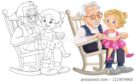 Grandfather and Granddaughter Bonding Time Grandfather and Granddaughter Bonding Time 112954960