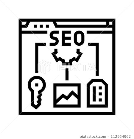 on page seo line icon vector illustration on page seo line icon vector illustration 112954962