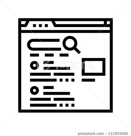serp search engine results page line icon vector illustration 112955080