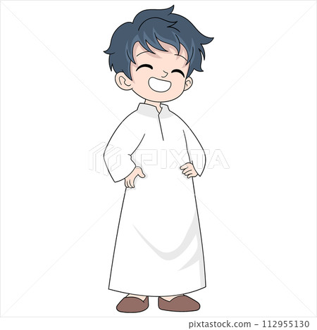 young boy dressed religiously welcoming the month of Ramadan Kareem young boy dressed religiously welcoming the month of Ramadan Kareem 112955130
