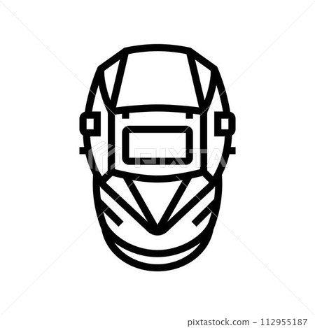 welding helmet ppe protective equipment line icon vector illustration welding helmet ppe protective equipment line icon vector illustration 112955187