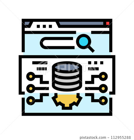structured data seo color icon vector illustration 112955288