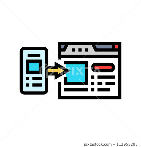 mobile first design seo color icon vector illustration 112955293
