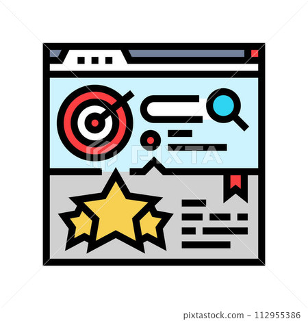 niche authority seo color icon vector illustration niche authority seo color icon vector illustration 112955386