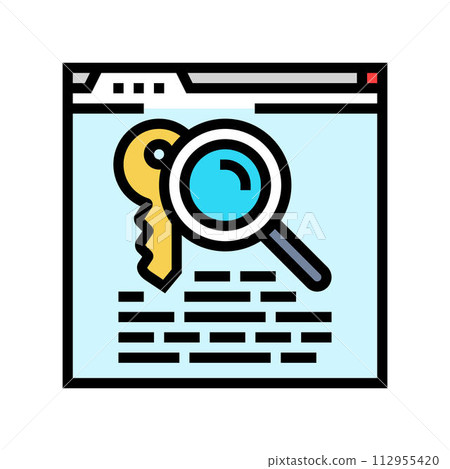 keyword research seo color icon vector illustration 112955420