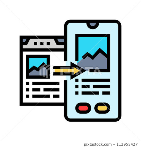 mobile optimization seo color icon vector illustration mobile optimization seo color icon vector illustration 112955427