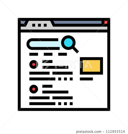 serp search engine results page color icon vector illustration 112955514
