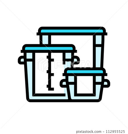 food storage containers restaurant equipment color icon vector illustration 112955525