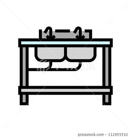 sinks restaurant equipment color icon vector illustration 112955532