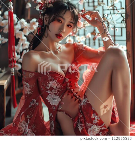 穿著漢服的妖嬈女人 穿著漢服的妖嬈女人 112955553