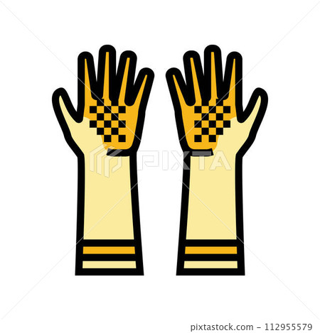 chemical resistant gloves color icon vector illustration 112955579