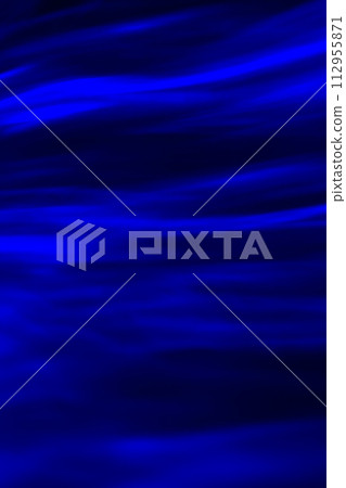 Defocused abstract blue background of speed camera movement over glowing lights. A pattern of flashes of light similar to the northern lights 112955871