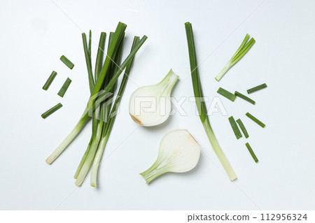 Green onion, concept of fresh vegetable, fresh raw food 112956324
