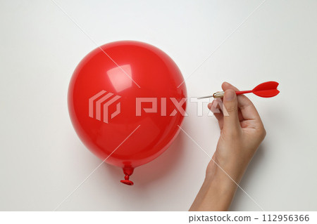 Stress theme concept, colored ball with needles. Stress theme concept, colored ball with needles. 112956366