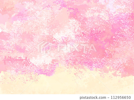 Cherry blossoms spring pink yellow watercolor background image Cherry blossoms spring pink yellow watercolor background image 112956650