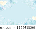 心形_簡約_可愛_背景素材_插畫_裝飾_淺藍色 112956899