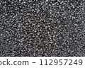 Clean asphalt road surface seen from above 112957249