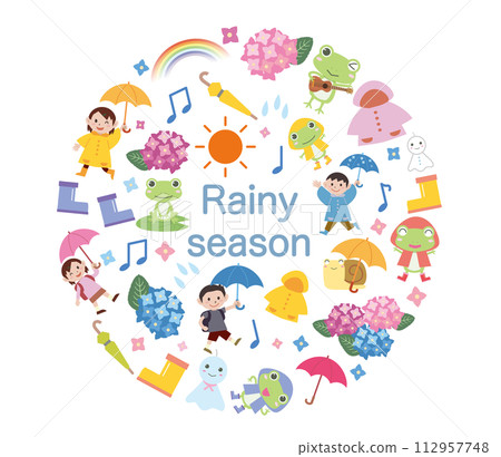 雨季的插圖素材集 112957748