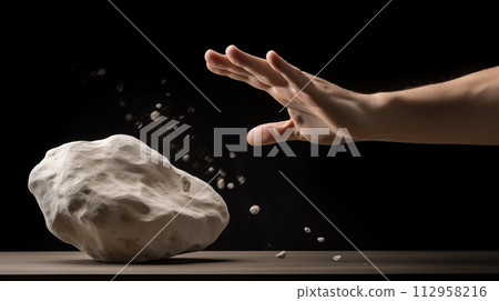 Player demonstrating skill and technique in stone delivery.AI Generated 112958216