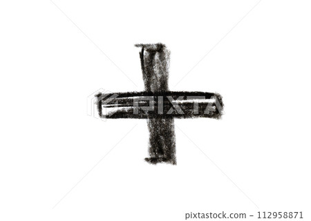 A simple black pencil sketch of a plus sign isolated on a white background. Perfect for various design projects requiring a minimalist yet impactful graphic element. A simple black pencil sketch of a plus sign isolated on a white background. Perfect for various design projects requiring a minimalist yet impactful graphic element. 112958871