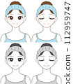Illustration of a woman wearing a hairband 112959747