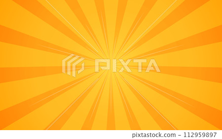 Background with sun rays yellow. Radial glitter on orange gradient. Solar vector flare. Background with sun rays yellow. Radial glitter on orange gradient. Solar vector flare. 112959897