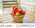 strawberries in a basket 112960214