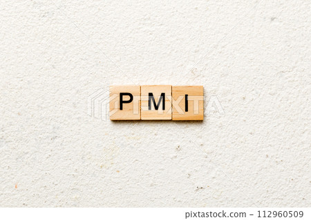 PMI word written on wood block. Project Management Institute text on table, concept PMI word written on wood block. Project Management Institute text on table, concept 112960509