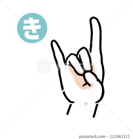 Sign language finger character "ki" Sign language finger character "ki" 112961311