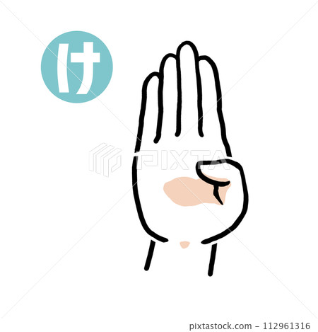 Sign language finger character "ke" 112961316