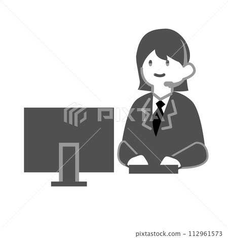 Smiling call center woman Smiling call center woman 112961573