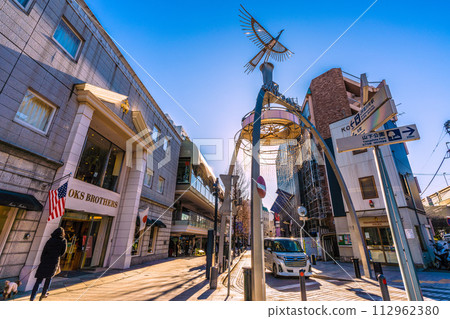 Yokohama, Japan cityscape View of Yokohama's popular shopping street Motomachi. Light of hope…=25th 112962380