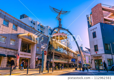 Yokohama, Japan cityscape View of Yokohama's popular shopping street Motomachi. Light of hope…=25th 112962381