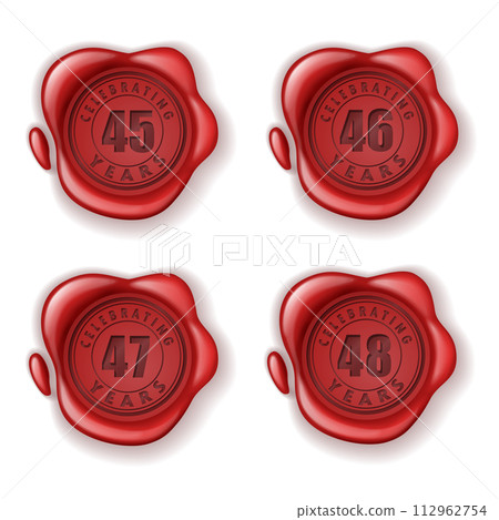 Celebrating 25-28 Years Greeting card Wax Seal, Vector Illustration Celebrating 25-28 Years Greeting card Wax Seal, Vector Illustration 112962754