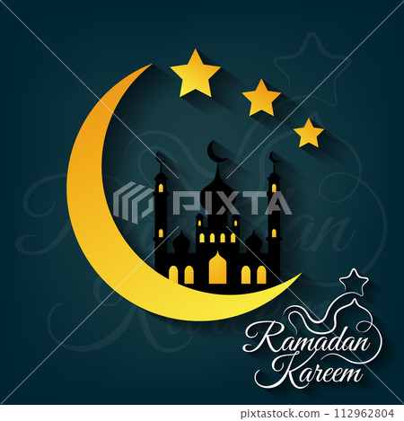 Greeting Card For Islamic Holy Month Of Prayers, Ramadan Kareem Celebrations, Vector Illustration 112962804