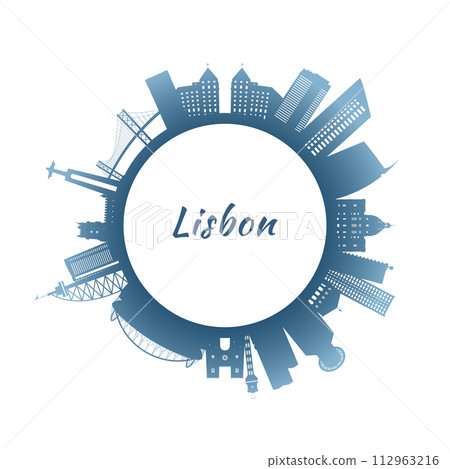 Lisbon skyline with colorful buildings. 112963216